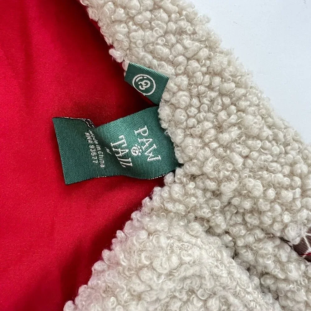Paw & Tail Dog Apparel Jacket Sweater Fleece Red Gingerbread Man‎ House Size M